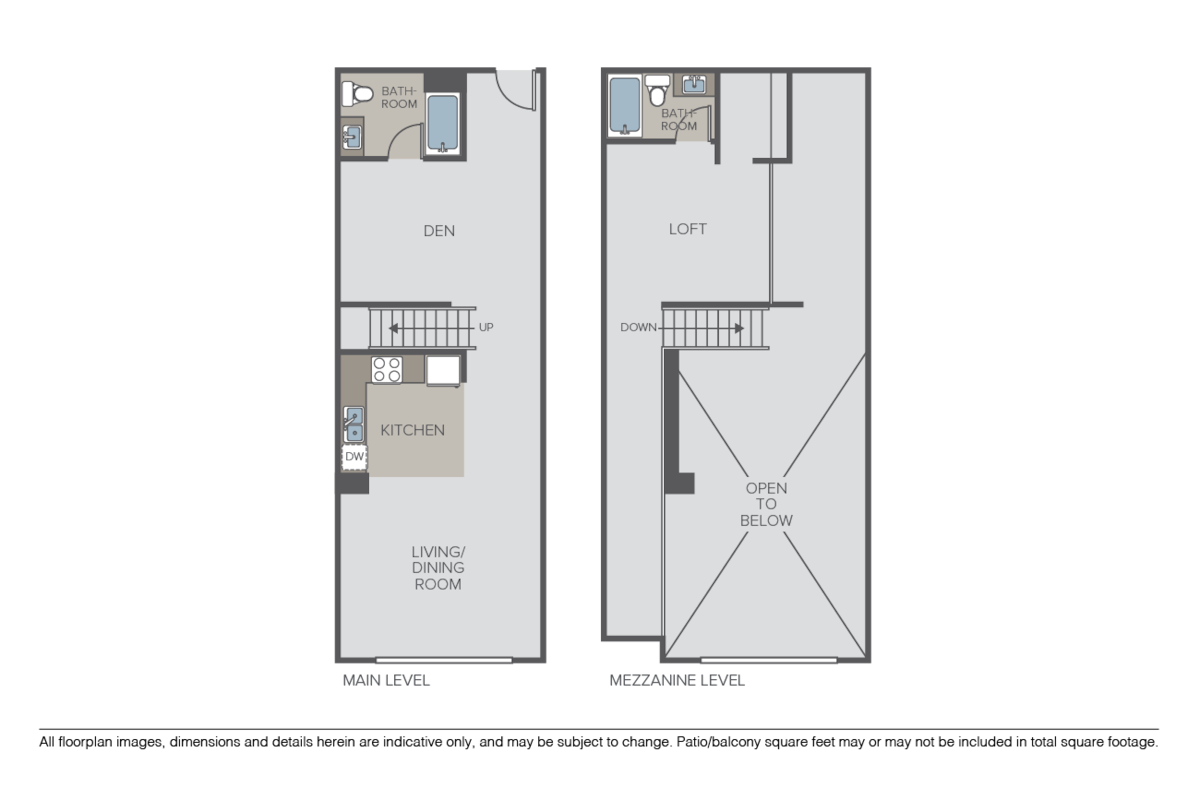 Floorplan diagram for Studio Loft B, showing Studio