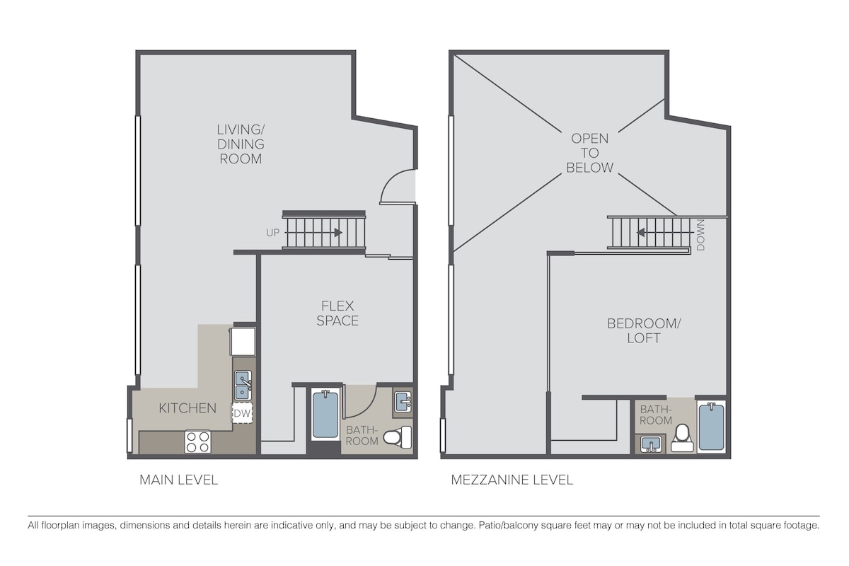 Floorplan diagram for 1 Bed, 2 Bath C, showing 1 bedroom