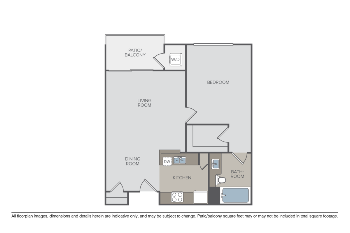 Floorplan diagram for Cortina (O), showing 1 bedroom