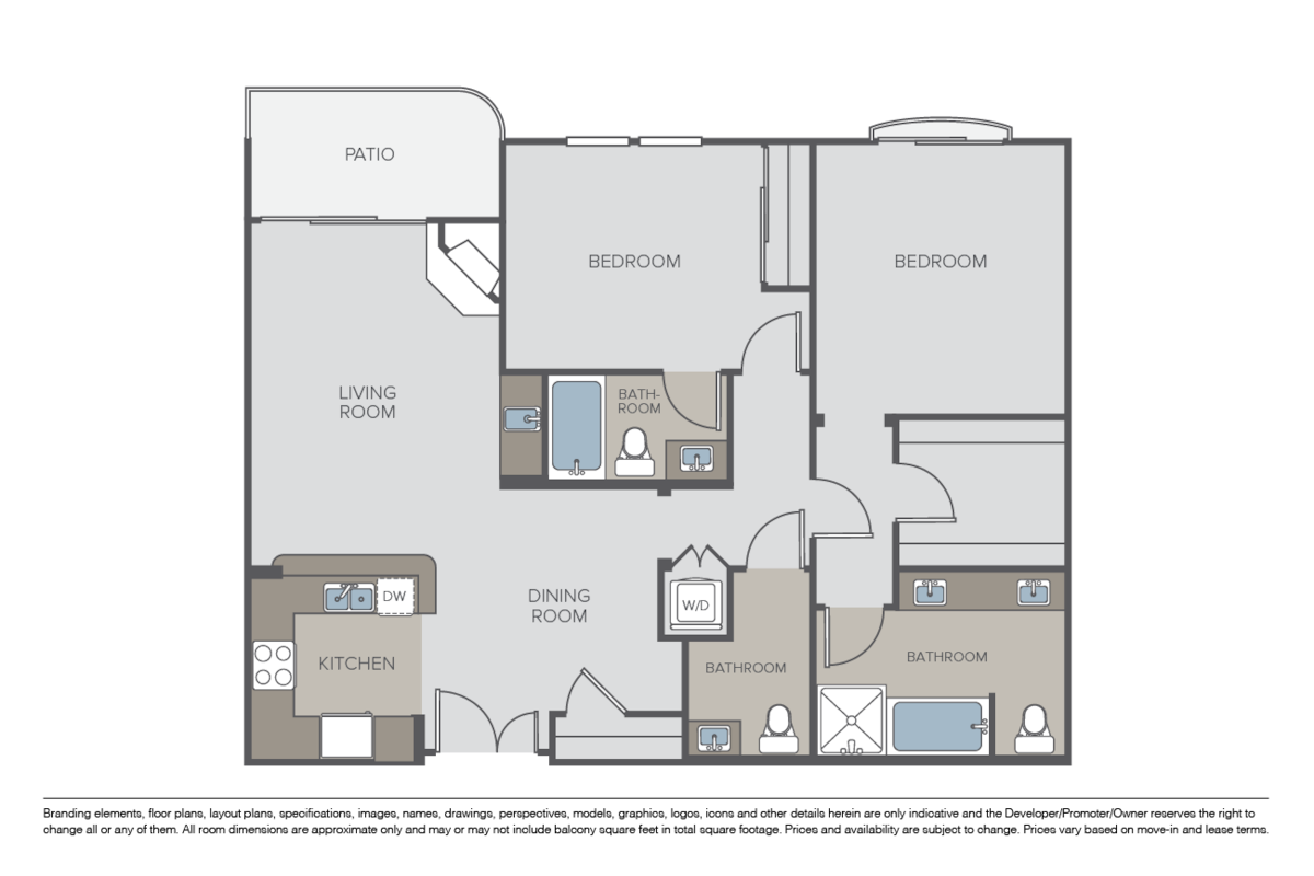 Floorplan diagram for Prosecco (C), showing 2 bedroom