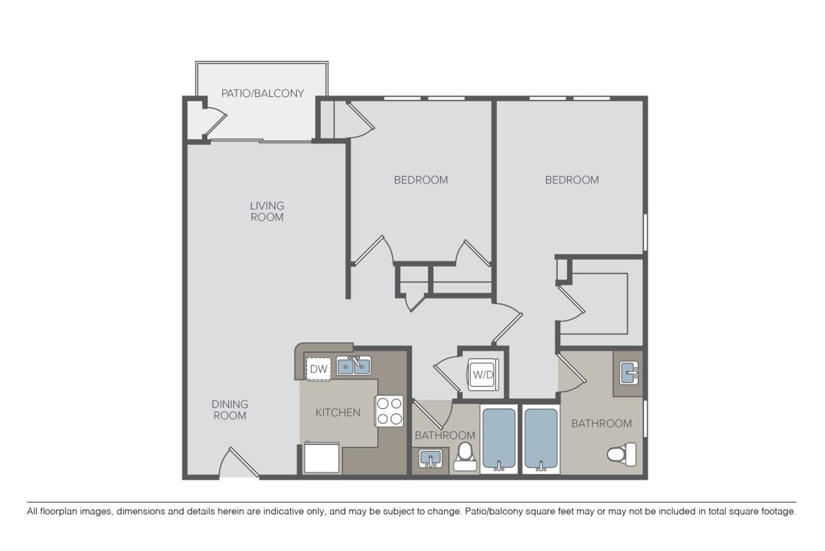 Floorplan diagram for Onyx, showing 2 bedroom