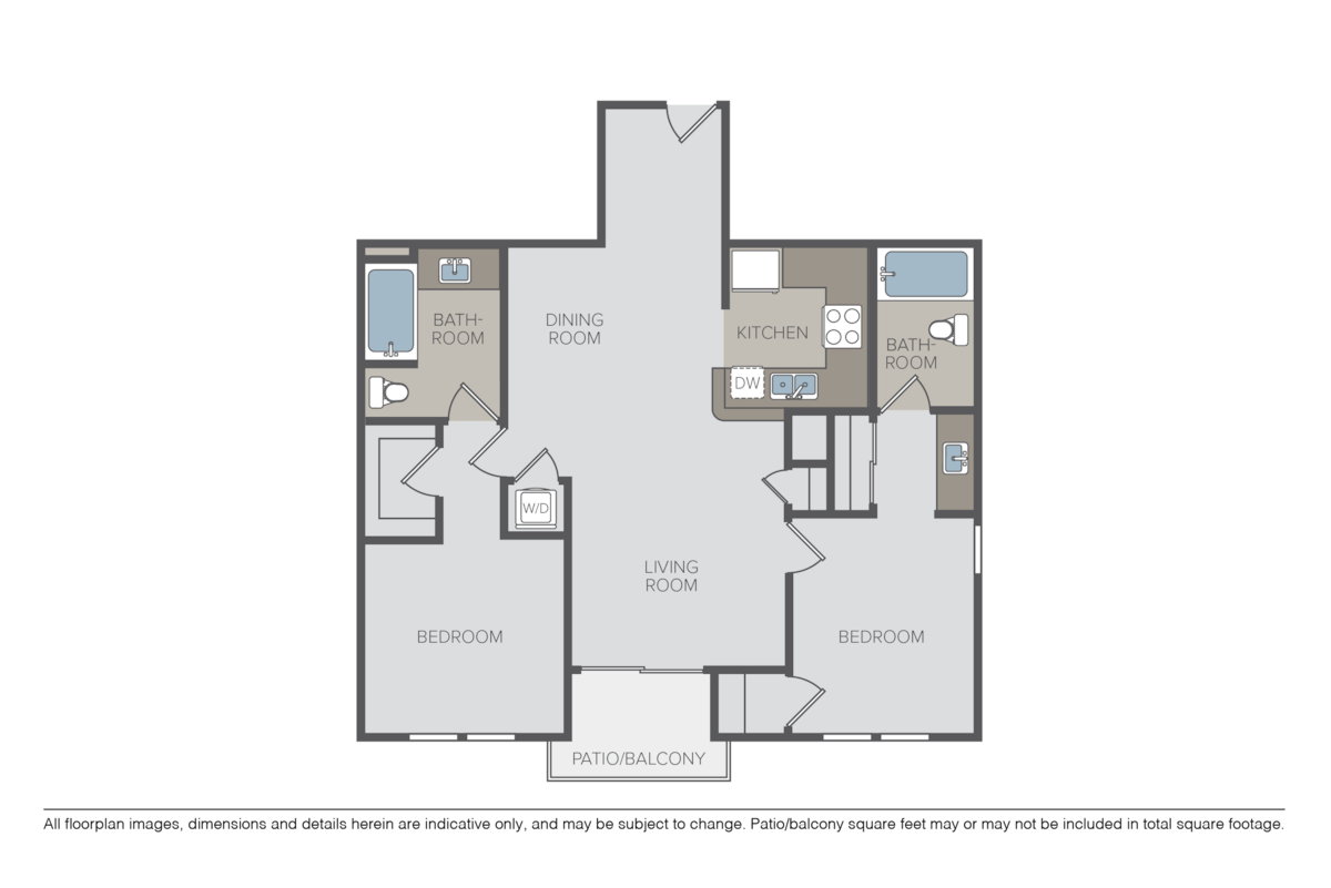 Floorplan diagram for Slate, showing 2 bedroom