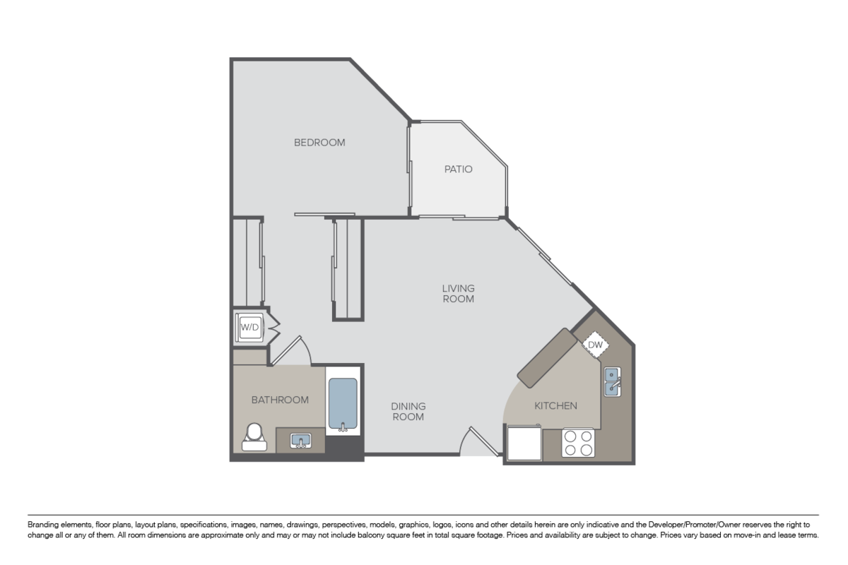 Floorplan diagram for Marina, showing 1 bedroom