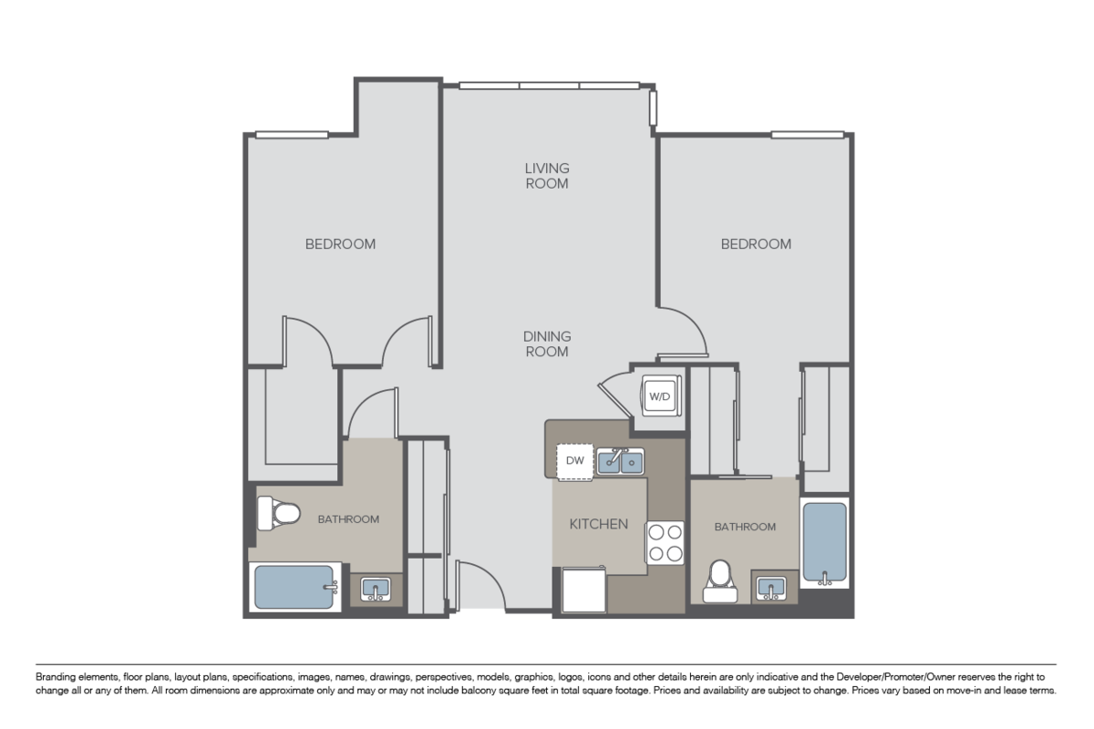 Floorplan diagram for Balboa, showing 2 bedroom