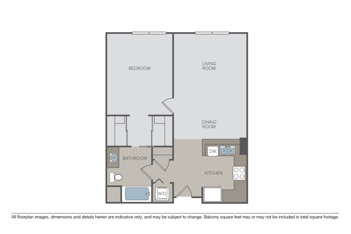 Floorplan diagram for Addison, showing 1 bedroom