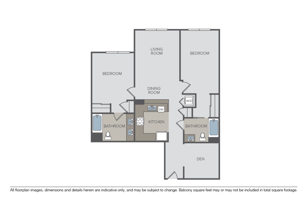 Floorplan diagram for University, showing 2 bedroom