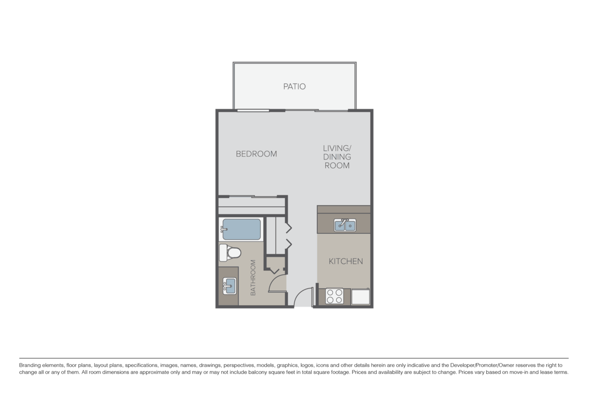 Floorplan diagram for Studio, showing Studio