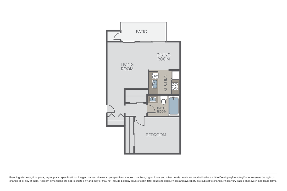 Floorplan diagram for Plan 1C, showing 1 bedroom