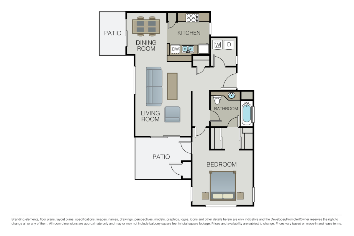 Floorplan diagram for Sycamore, showing 1 bedroom