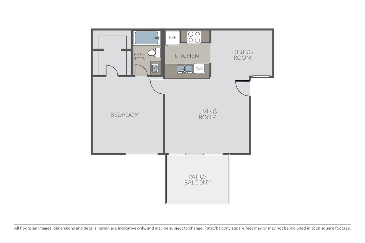 Floorplan diagram for Plan 1A, showing 1 bedroom