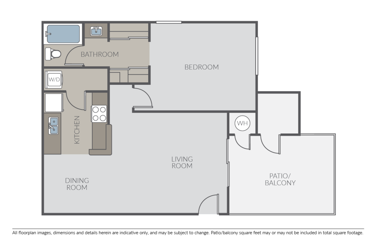 Floorplan diagram for The Sunridge, showing 1 bedroom