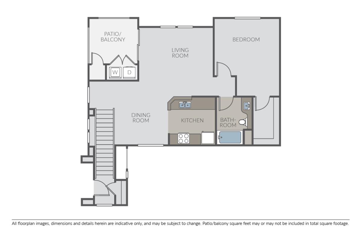 Floorplan diagram for The Back-Nine, showing 1 bedroom