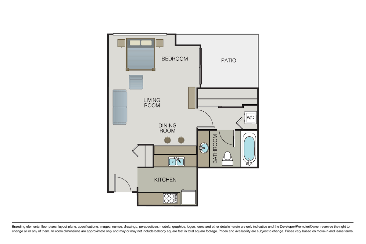 Floorplan diagram for Plan SB, showing Studio