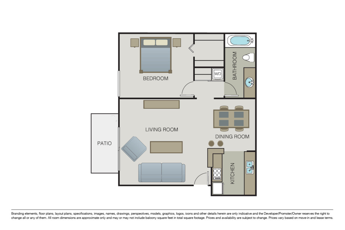 Floorplan diagram for Plan 1A, showing 1 bedroom