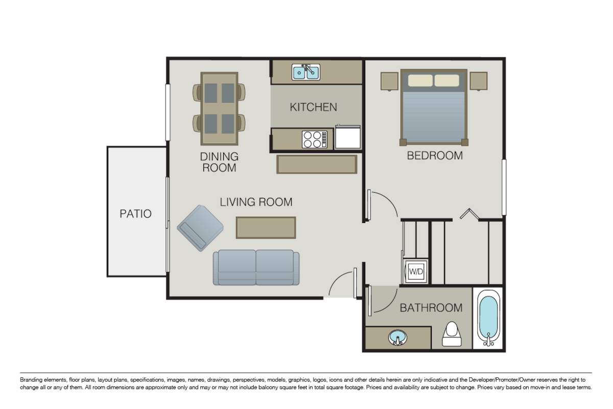 Floorplan diagram for Plan 1B, showing 1 bedroom