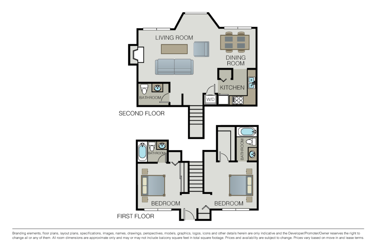 Floorplan diagram for The Sterling, showing 2 bedroom