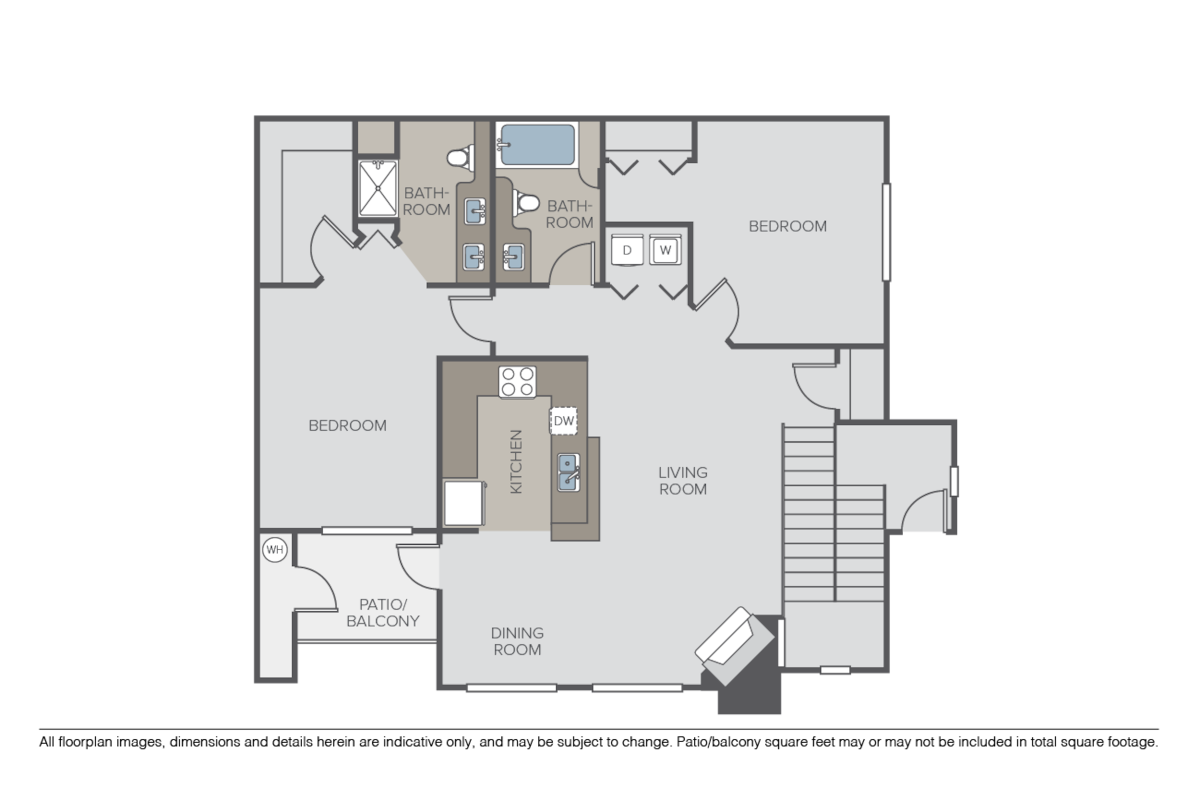 Floorplan diagram for Venetia, showing 2 bedroom