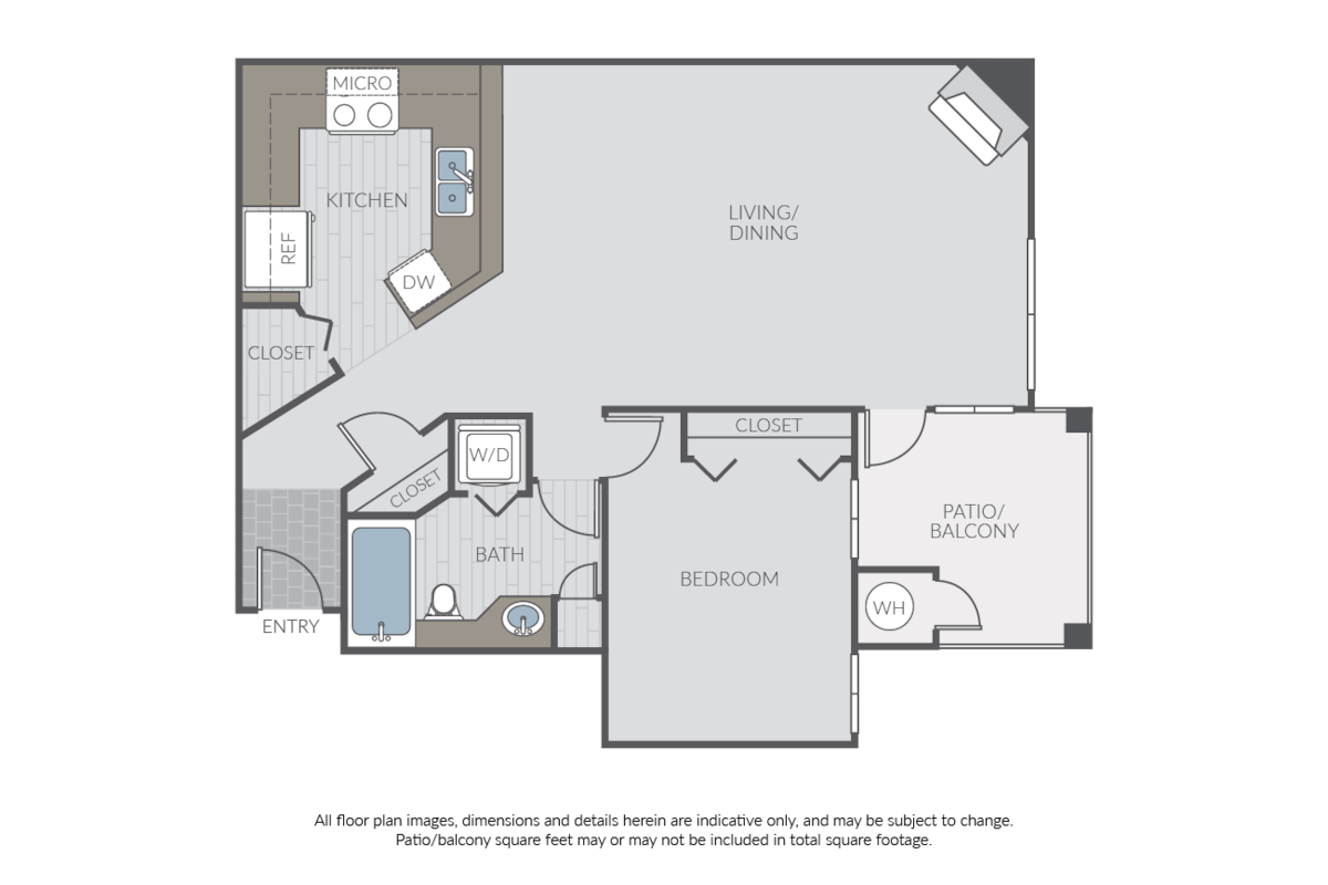 Floorplan diagram for Plan 1A, showing 1 bedroom