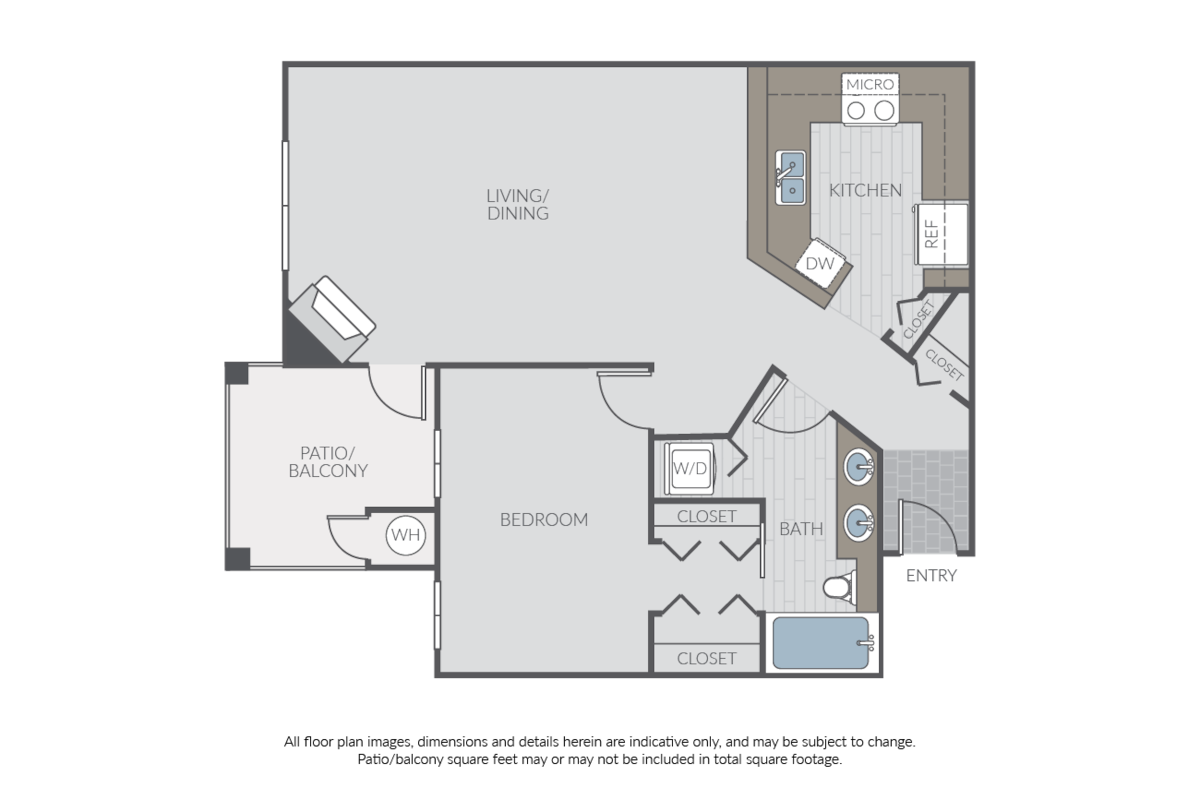 Floorplan diagram for Plan 1B, showing 1 bedroom