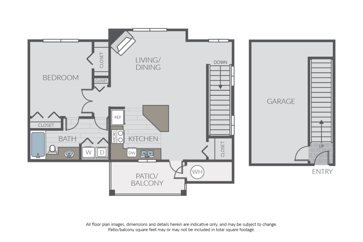 Floorplan diagram for Plan 1D, showing 1 bedroom