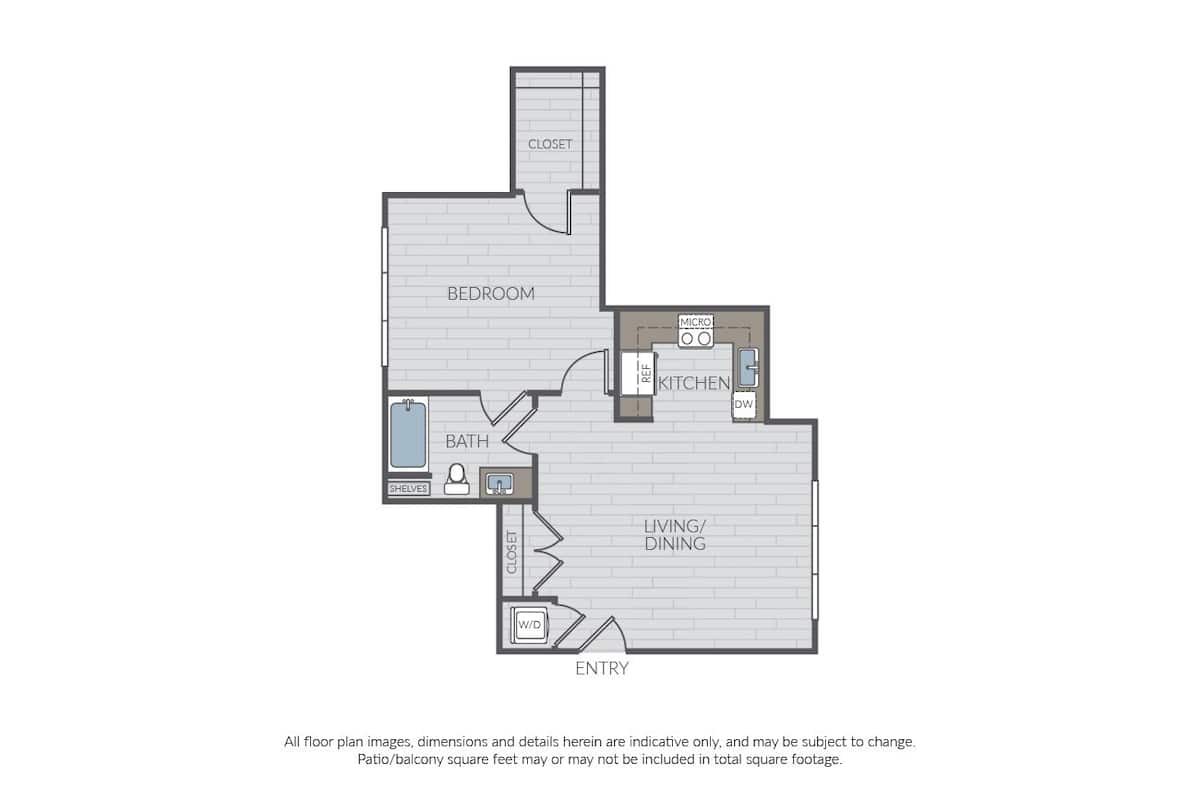 Floorplan diagram for The Obispo (BRAND NEW), showing 1 bedroom