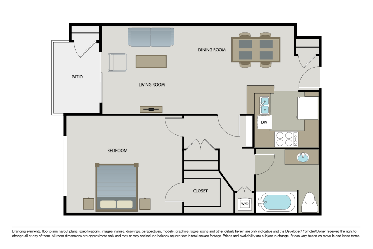 Floorplan diagram for Messina (A-3), showing 1 bedroom