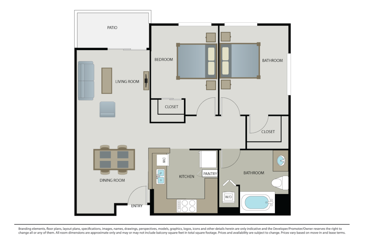 Floorplan diagram for Terrina, showing 2 bedroom