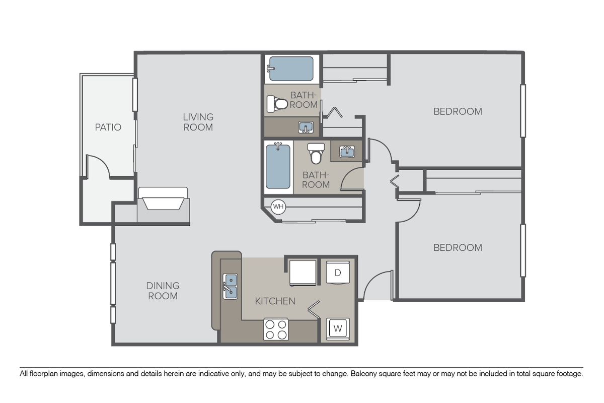 Floorplan diagram for Plan 2B, showing 2 bedroom