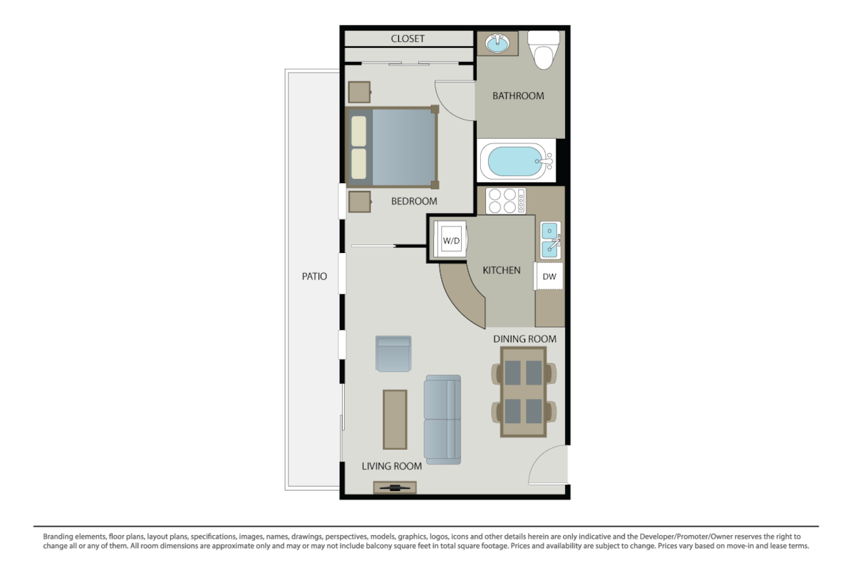 Floorplan diagram for Studio, showing Studio