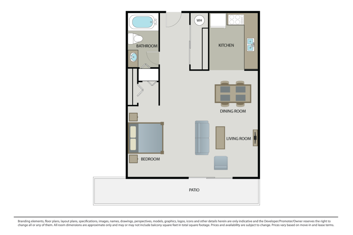 Floorplan diagram for Anise, showing Studio