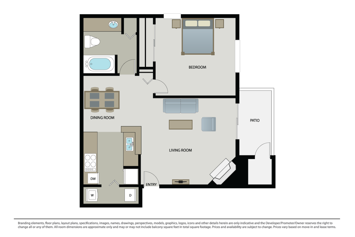 Floorplan diagram for Plan 1B, showing 1 bedroom