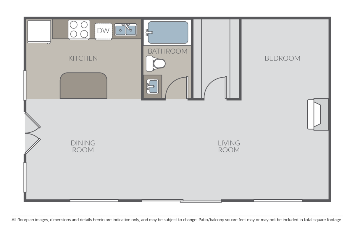 Floorplan diagram for Studio, showing Studio