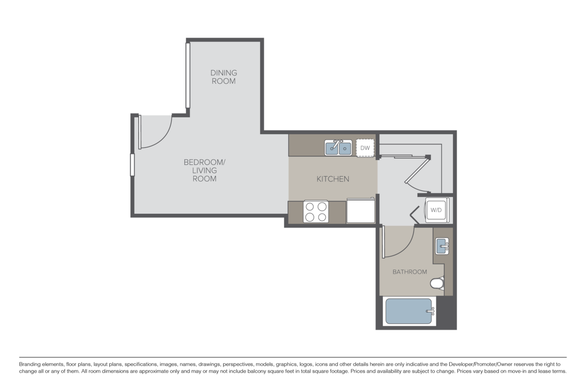 Floorplan diagram for Plan SA, showing Studio