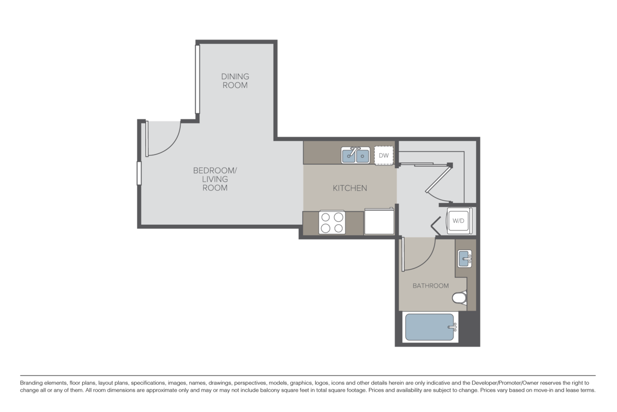 Floorplan diagram for Studio - AA1, showing Studio