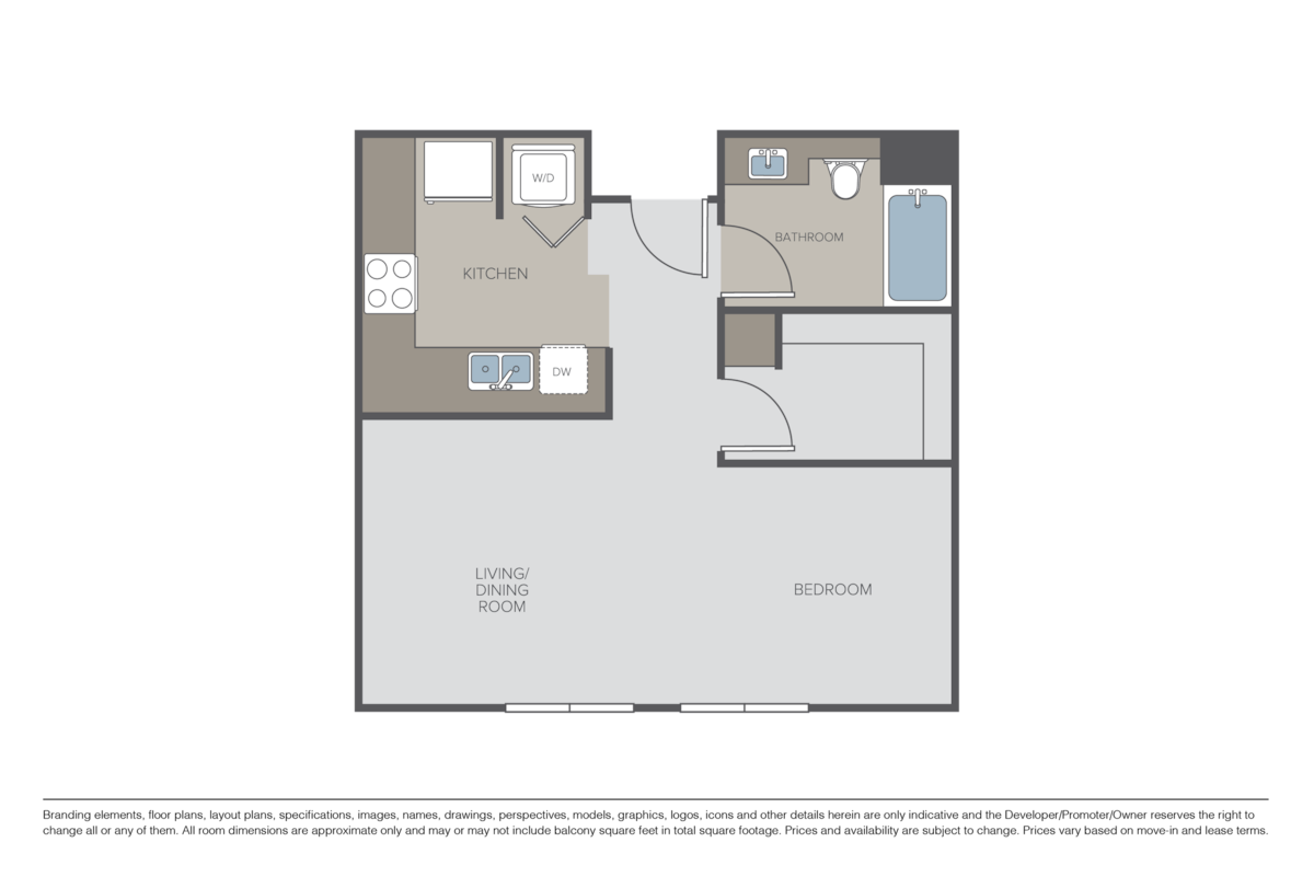 Floorplan diagram for Plan AA3 - Studio, showing Studio