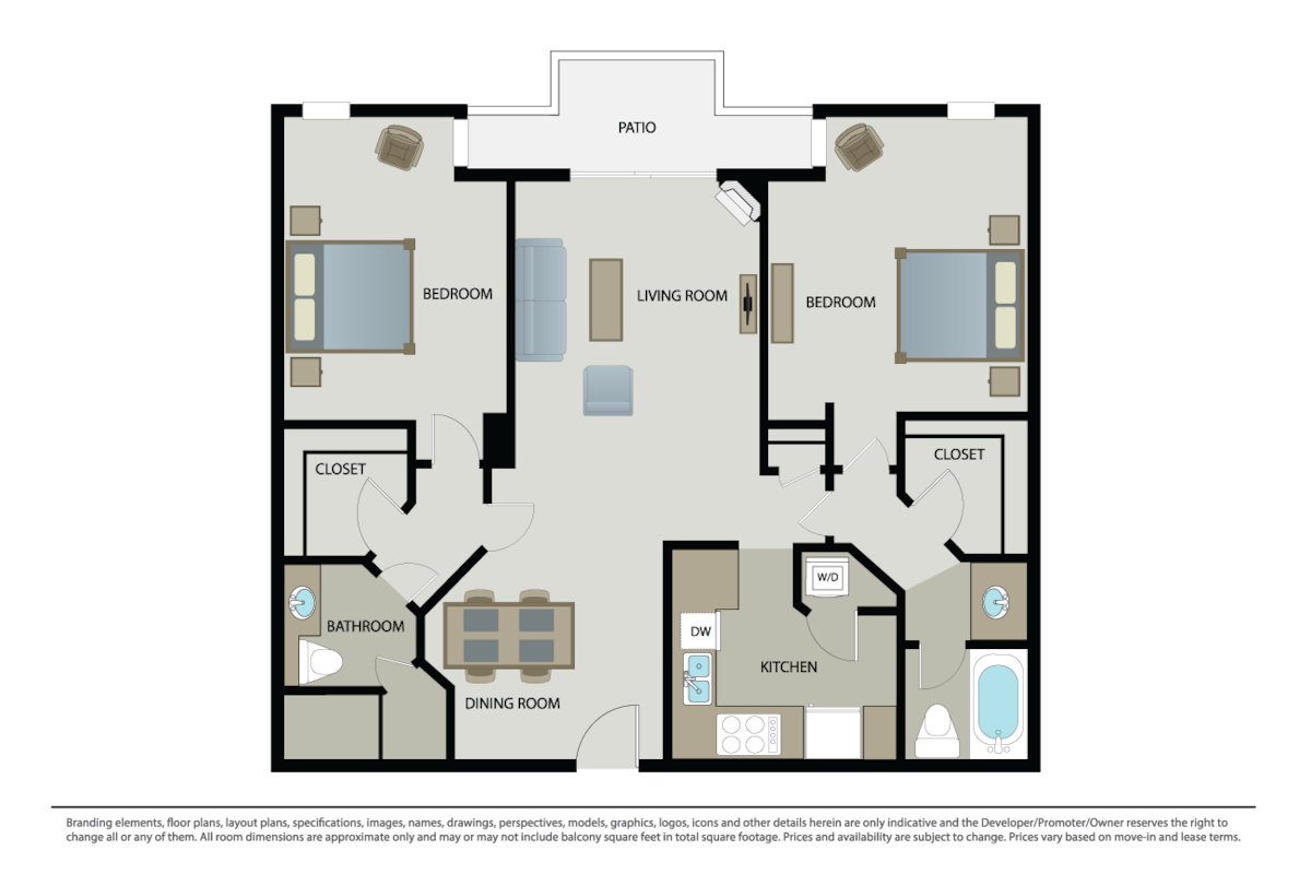 Floorplan diagram for Rodeo, showing 2 bedroom