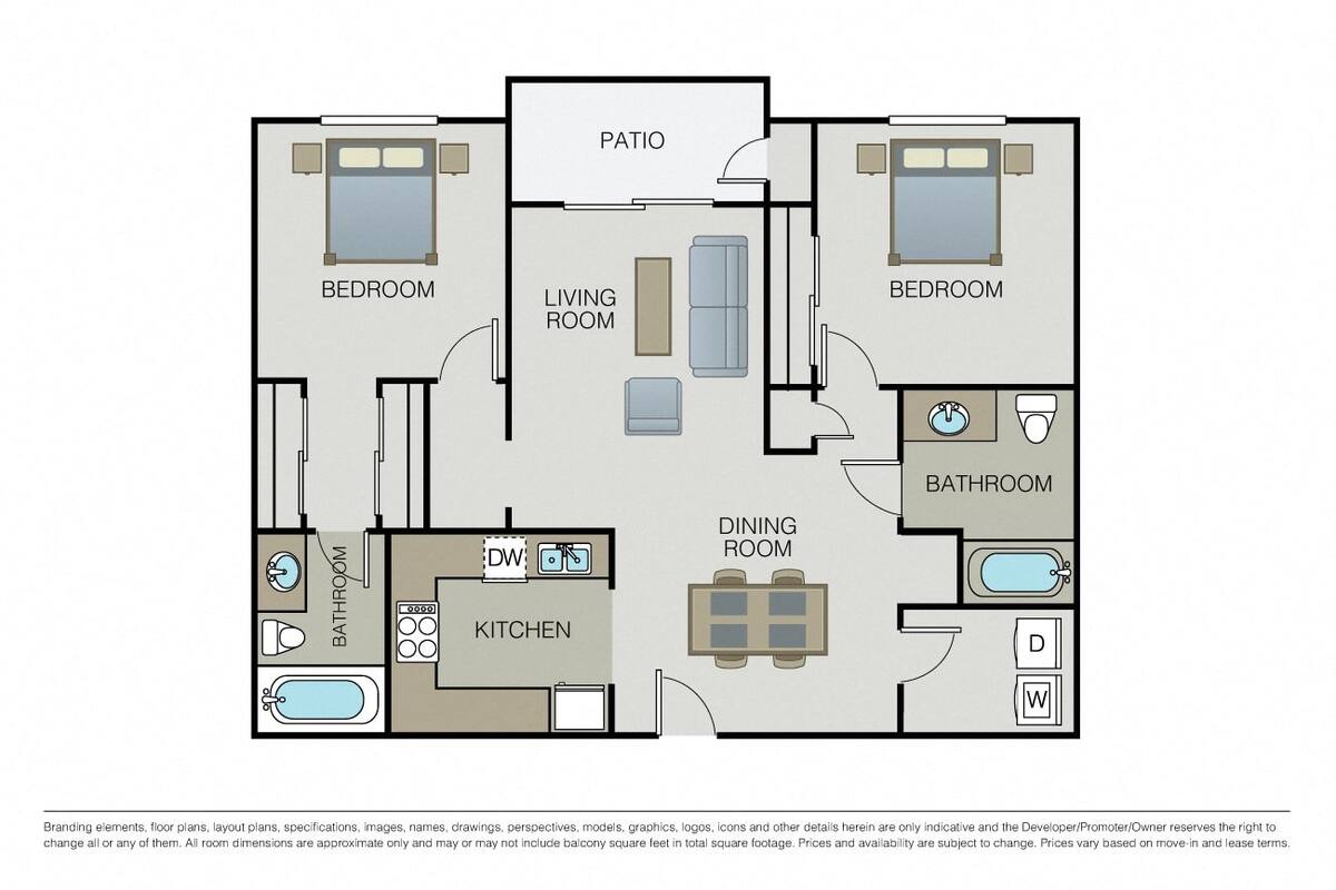 Floorplan diagram for Bella Sole, showing 2 bedroom