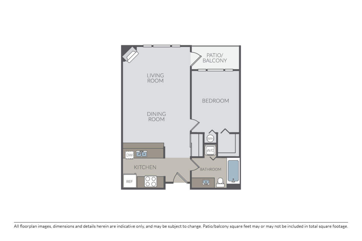 Floorplan diagram for Wildwood I, showing 1 bedroom