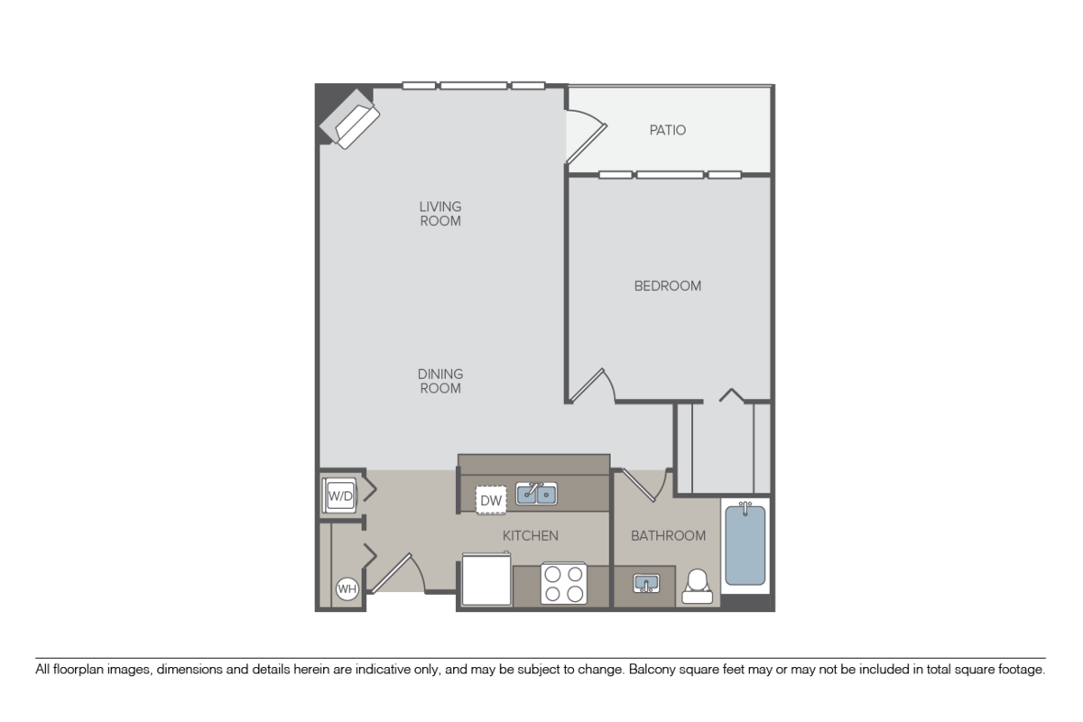 Floorplan diagram for Wildwood III, showing 1 bedroom