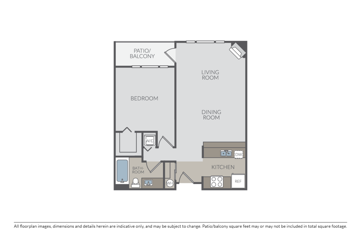 Floorplan diagram for Wildwood II, showing 1 bedroom