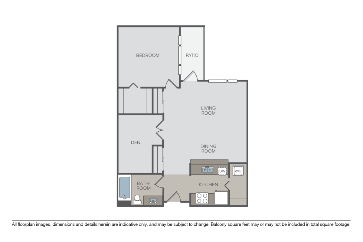 Floorplan diagram for Robinswood II w/Den, showing 1 bedroom