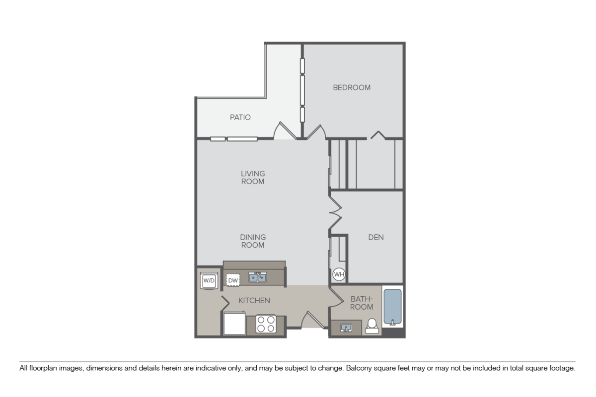Floorplan diagram for Robinswood I w/Den, showing 1 bedroom