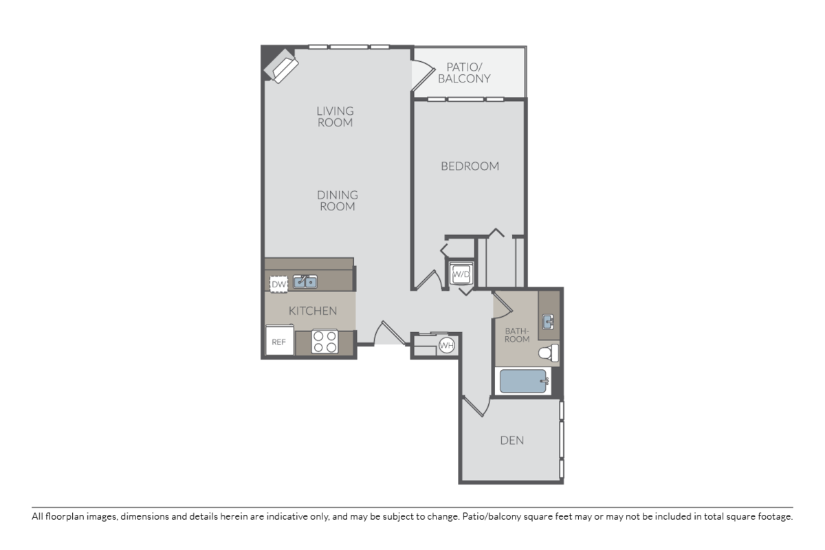 Floorplan diagram for Robinswood IV w/Den, showing 1 bedroom