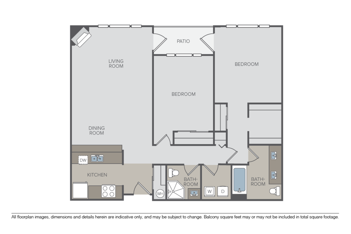 Floorplan diagram for Newcastle, showing 2 bedroom