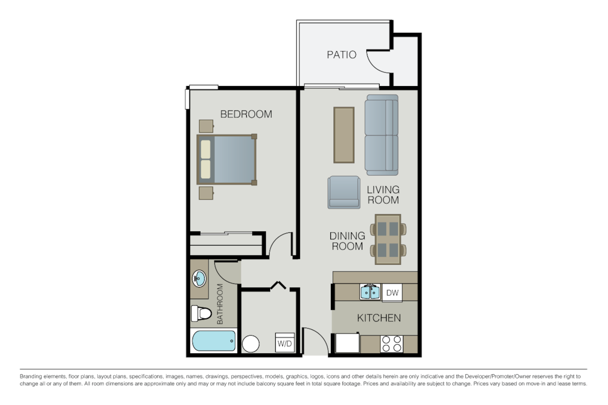 Floorplan diagram for Plan 1A, showing 1 bedroom