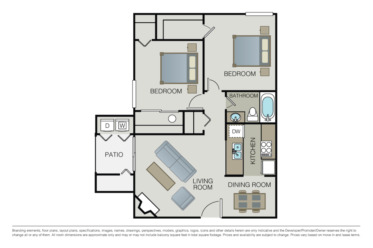 Floorplan diagram for Dogwood, showing 2 bedroom