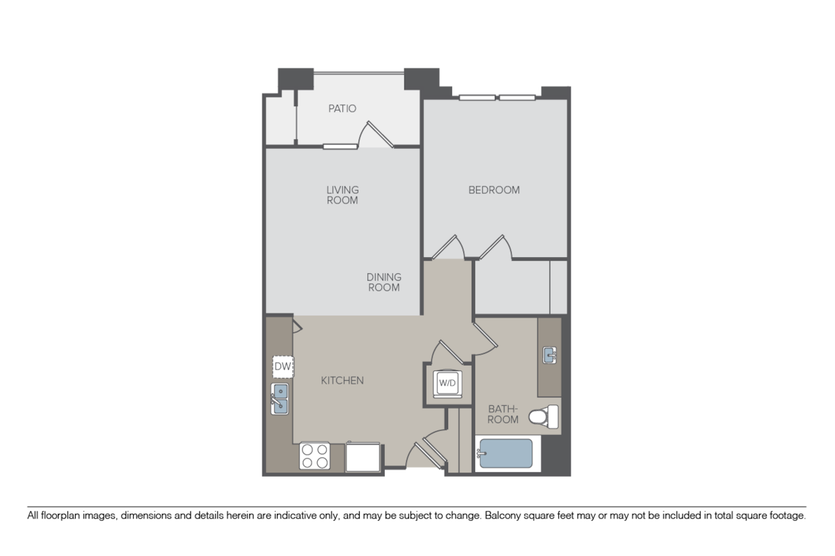 Floorplan diagram for Odyssey, showing 1 bedroom