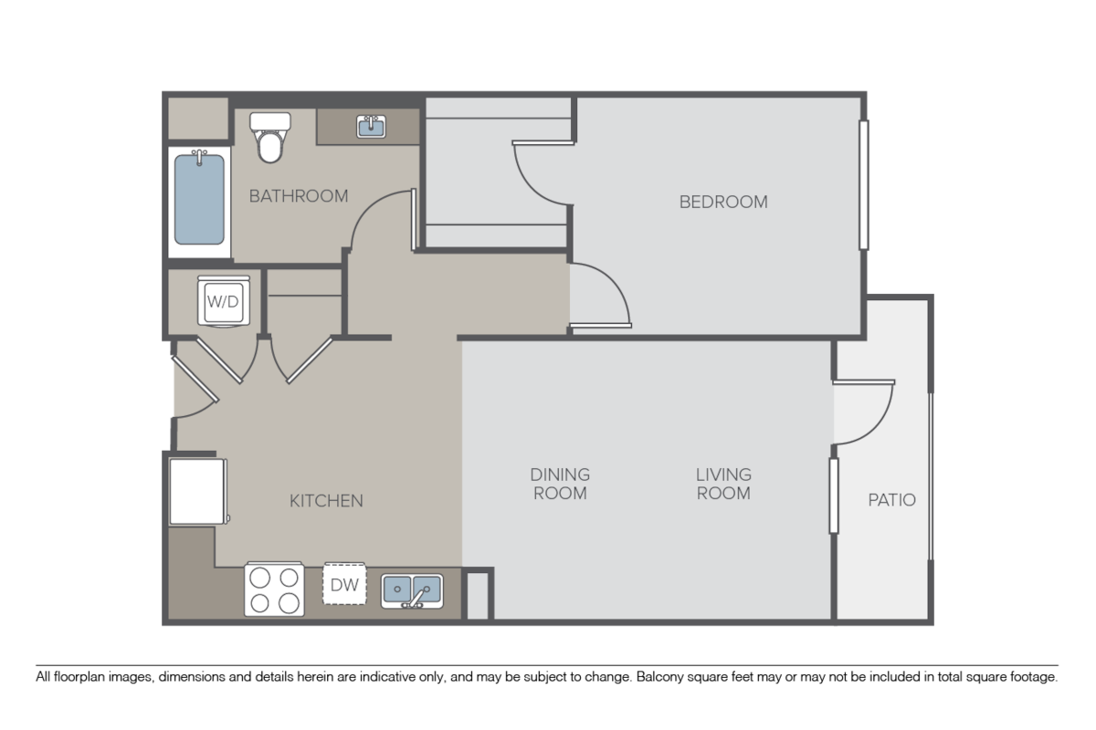 Floorplan diagram for Saga, showing 1 bedroom