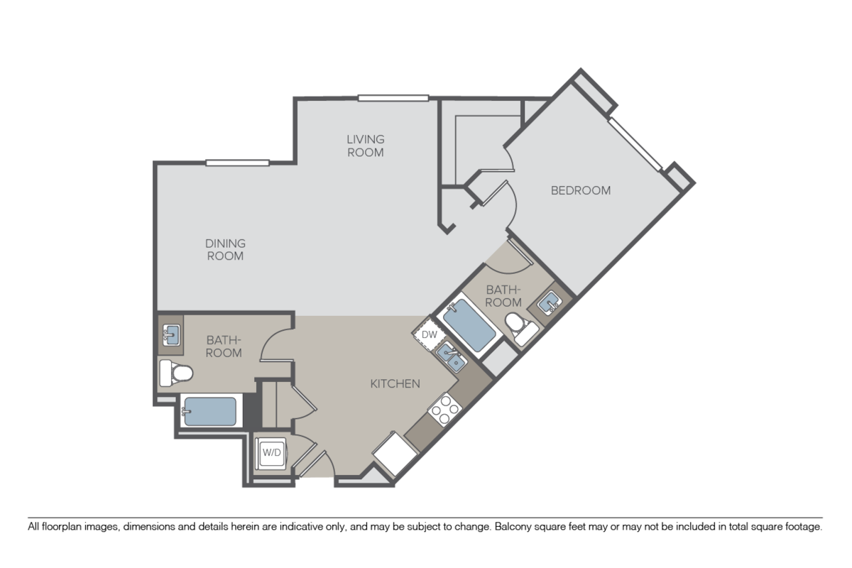 Floorplan diagram for Majestic 1, showing 1 bedroom