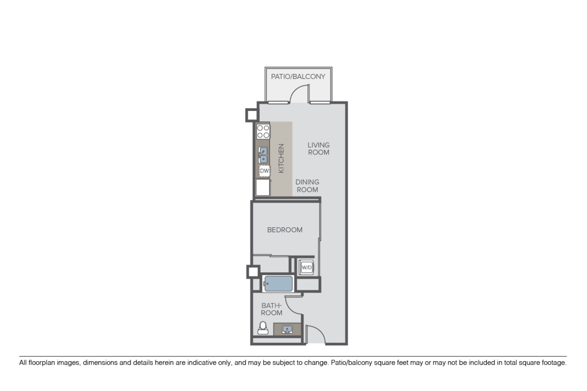 Floorplan diagram for A1, showing 1 bedroom